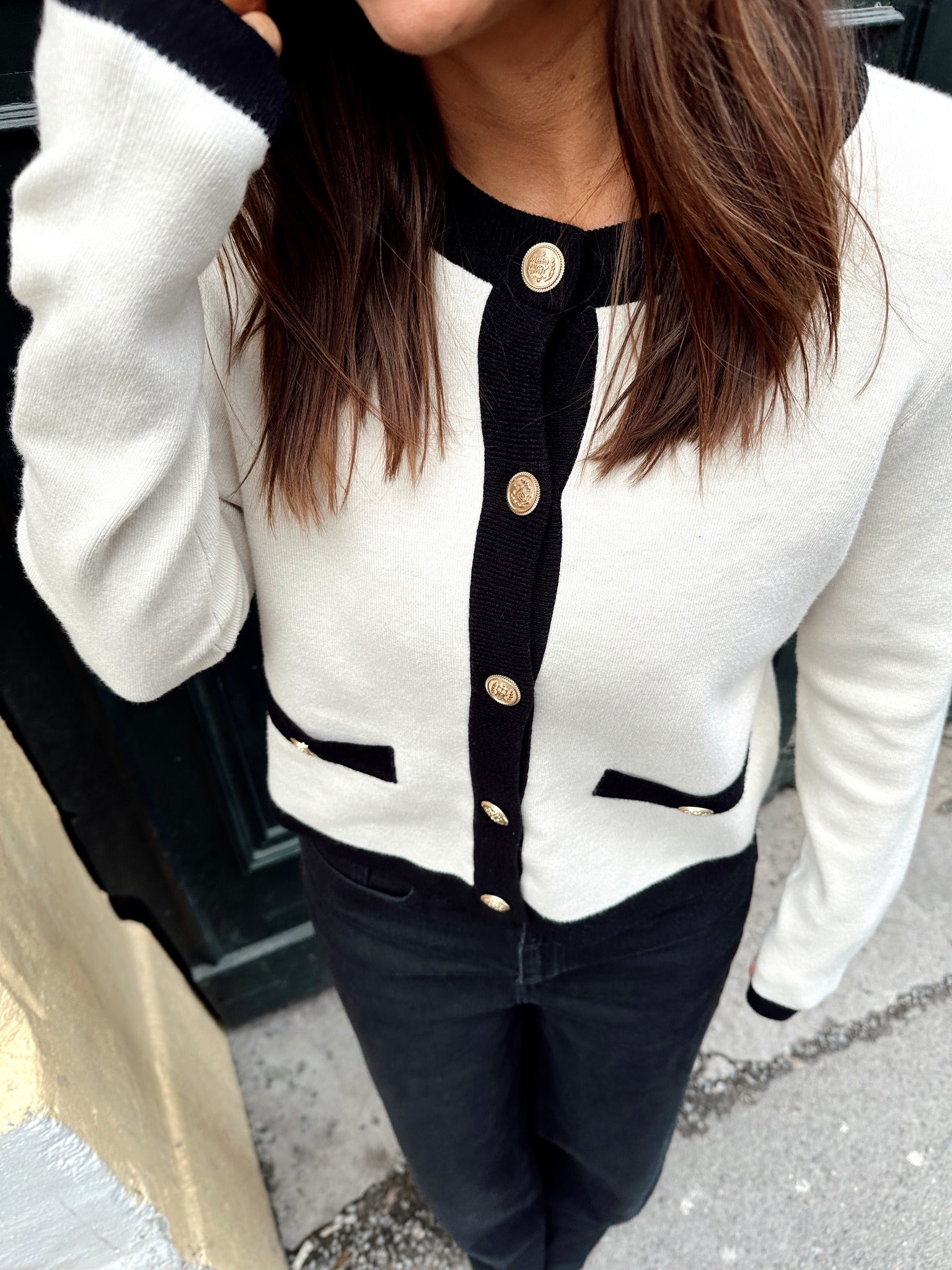 VICASSIE Knit Cardigan - Super Light Natural Melan